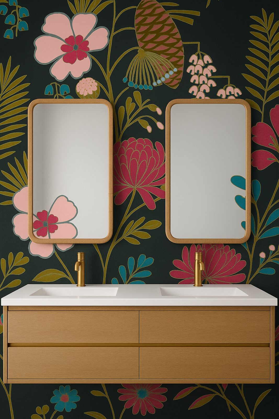 LUCiTE backsplash behind a vanity at OA Salon